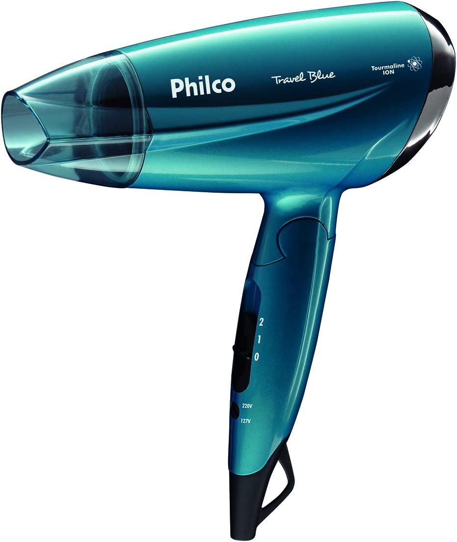 Secador de cabelo, Compact travel blue Psc02, 1200w, Azul, Bivolt, Philco