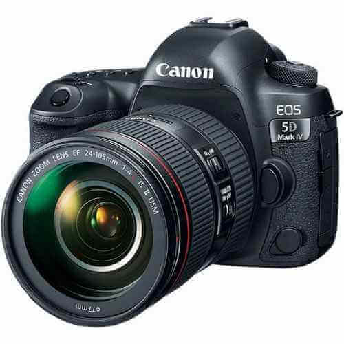 1. Câmera DSLR Canon EOS 5D Mark IV com lente 24-105mm F/4L IS II USM