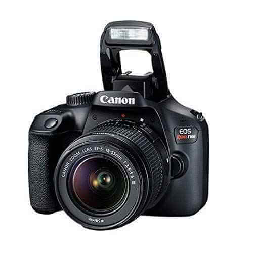 4. Câmera Digital EOS Rebel T100 Wifi 18-55mm F/3.5-5.6 IS III BR, Canon, Preto