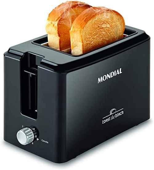 3. Tostador de pães Toast Due Black, 6 Níveis de Tostagem, 127V, Preto, Mondial – T-05