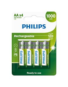 Pilha Philips recarregável AA 1.2V 1.000 